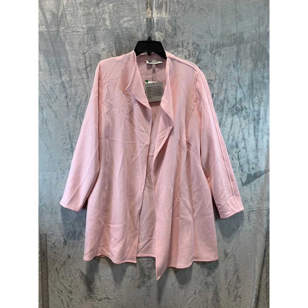 Kasper Womens Tutu Pink Open Front Draped Textured Knit Cardigan Size L 10927117